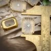 Frosted Sunburst Camphor Glass Rectangle Pendant Drop with Swarovski - 21mm  (2 Pieces) - Image 2