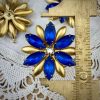 Vintage Sapphire 12 petal flower pendant - 38mm (1 Piece) - Image 2