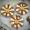 Pink Cat Eye 70s Daisy Flower Pendant - 33mm (1 Piece)