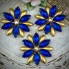 Vintage Sapphire 12 petal flower pendant - 38mm (1 Piece)