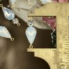 Milky White Opal and Crystal Teardrop Connectors - 24mm - 2 Pieces - Image 2