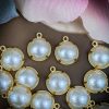 Faux Pearl Round Drops / Charms - 11mm - 4 Pieces