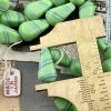 Vintage Cherry Brand Japanese Occupation Glass Teardrop Beads in Striped Mint Green - 17mm - 4 Pieces - Image 2