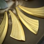Vintage Raw Brass Swoop Rainbow Drop Stampings / Charms - 52mm - 2 Pieces (1 Pair) - Image 2