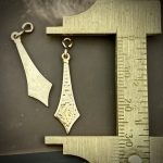 Cute Vintage Flat Backed Dangly Ornate Stamped Gold Plated Drops - 30mm - 8 Pieces - Image 2