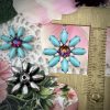 Turquoise Blue Daisy Drops / Pendants In Silver Tone With Dragon’s Breath Center - 27mm - 1 Piece - Image 2
