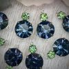 Vintage Swarovski Vitrail Medium And Peridot Blue/Green Uranium Glass UG Color Shift Connectors in Silver - 21mm - 2 Pieces - Image 3