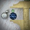 Vintage Swarovski Vitrail Medium Green / Blue And Peridot Uranium Glass UG Drops in Silver - 19mm - 2 Pieces - Image 2