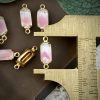 Vintage White/pink Moonglow 2 Tone Givré Rectangle Connectors / Links - 15mm - 4 Pieces - Image 2