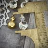 Vintage Super Sparkly Crystal Round Rhinestone Drop / Pendant / Charm In Gold Tone - 16mm - 2 Pieces - Image 2