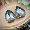 Gorgeous Black Diamond Super Sparkly Teardrop Drops - 21mm - 2 pieces - Image 3