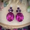 Vintage Swarovski Fuschia And Amethyst Rhinestone Connectors - 24mm - 2 pieces - Image 3