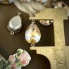 Shimmery Luster Champagne Teardrop Rhinestone Crystal Connectors / Links - 24mm - 2 Pieces - Image 2