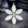 Milky White Opal Flower Pendants - 39mm - 1 Piece