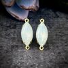 Milky White Opal Marquis Connectors - 20mm - 2 Pieces