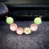 Adorbs Minty Green, Glow-y Matte Pink and Daisy Curved Connectors / Links / Pendants - 42mm - 1 Piece
