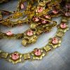 Vintage Swarovski Pink Uranium Glass Flower Chain - 19mm - 1 foot - Image 3