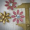 Vintage Rose Moonglow And Swarovski Lavendel Daisy Pendant - 33mm - 1 Piece - Image 2