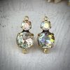 Crazy Cool Swarovski Crystal Ab And Antiqued Or Webbed Looking Metallic Ab Connectors - 18mm - 2 Pieces
