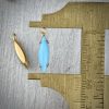 Vintage Turquoise Blue Long Skinny Marquis Drops In Gold Tone - 18mm - 4 Pieces - Image 2