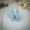Vintage Turquoise Blue Long Skinny Marquis Connectors In Silver Tone - 20mm - 4 Pieces