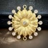 Big And Beautiful Crystal Encrusted Round Flower Connectors - 39mm - 1 Piece