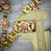 Vintage Swarovski Pink Uranium Glass Flower Chain - 19mm - 1 foot - Image 2