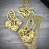 Big Art Deco/Art Nouveau Swirly Water Lily Vine Focal Embellished With Swarovski Olivine - 62mm - 1 Piece - Image 3