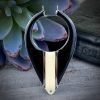 Jet And Cream Enameled Hoop Drop - 56mm - 1 Piece