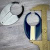 Navy Blue And Cream Enameled Oval Hoop Drop - 54mm - 1 Piece - Image 2