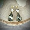 Gorgeous Swarovski Crystal And Black Diamond Teardrop Drops - 23mm - 2 Pieces