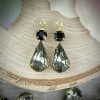 Gorgeous Swarovski Jet And Black Diamond Teardrop Drops - 23mm - 2 Pieces