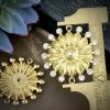 Big And Beautiful Crystal Encrusted Round Flower Connectors - 39mm - 1 Piece - Image 2