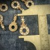 Vintage Western German Raw Brass Solid Swarovski Crystal Round Drops - 20mm - 2 Pieces - Image 2