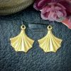 Shell Or Ginkgo Leaf Kind Of Shape Little Drops - 14mm - 6 Pieces