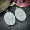 Vintage Camphor Drops / Charms In Silver Tone - 21mm - 2 Pieces