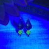 Vintage Unique Blue/green Teardrop Connectors / Links With Swarovski Peridot (uranium Glass “UG”) - 24mm - 2 Pieces - Image 3