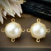 Gorgeous Vintage Faux Pearl 4 Way Connectors - 20mm - 2 Pieces
