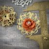 Celluloid Rose Filigree Components - 32mm - 1 piece - Image 2