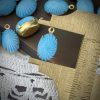 Opaque Turquoise Pinwheel Spiral Textured Drops - 15mm - 2 Pieces - Image 3