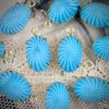 Opaque Turquoise Pinwheel Spiral Textured Drops - 15mm - 2 Pieces - Image 2