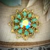 Swarovski Chrysolite AB And Ocean Opal Filigree Rhinestone Components -  25mm - 1 Piece