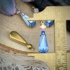 Swarovski Crystal AB and Light Sapphire Embellished Drops / Charms - 25mm - 2 Pieces - Image 2