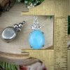 Lovely Silver Tone Light “tiffany Blue” And Swarovski Crystal Drops - 21mm - 2 Pieces - Image 2