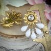 Large Floral Pendants In Crystal And Crisp Chalk White Glass - 45mm - 1 Piece - Image 2