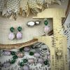 Vintage pink fire opal and palace green opal connectors - 18mm - 4 Pieces - Image 2