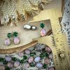Vintage pink fire opal and palace green opal drops - 16mm - 4 Pieces - Image 2