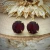 Fun and funky dark Siam Ruby transparent Mellon drops - 15mm - 1 Piece