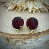 Fun and funky dark Siam Ruby transparent Mellon connectors - 17mm - 2 Pieces