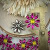 Vibrant pink super sparkly flower connectors - 30mm - 1 Piece - Image 2